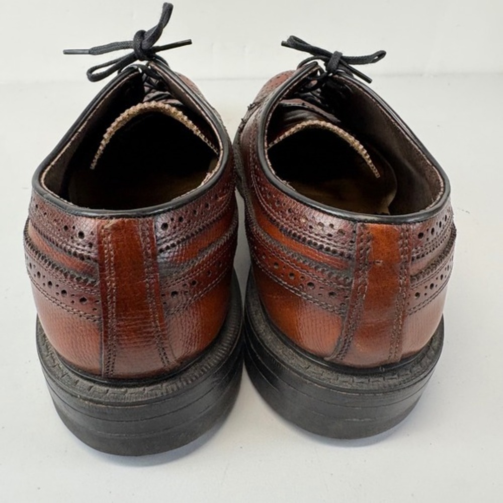 Stafford Men's Size 9.5D Brown Leather Wingtip Brogue Oxford Dress Shoes USA - Picture 4 of 8
